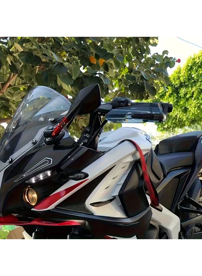 Heavy Duty Motorcycle Windshield Hand Guards Red Frame Windproof Scratch Resistant - Image 5